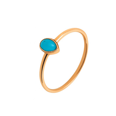 Bague Or Rose et Turquoise