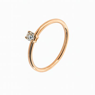 Bague Or Rose et Diamant Taille Ovale