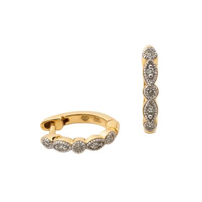 Boucles d'Oreilles Or Jaune et Diamants