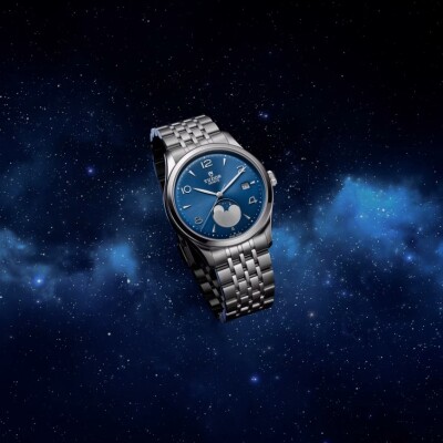 Montre TUDOR 1926 Luna, boîtier en acier, 39 mm, indicateur des phases de la lune