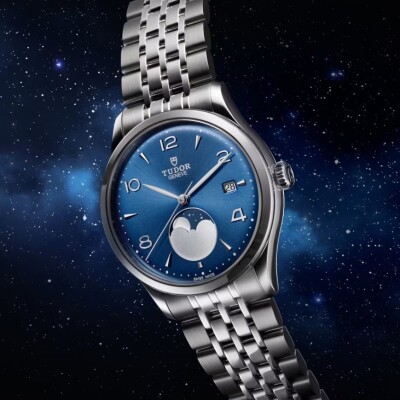 Montre TUDOR 1926 Luna, boîtier en acier, 39 mm, indicateur des phases de la lune