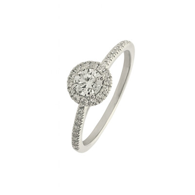 Solitaire Or Blanc et Diamants 0.36 carat FVS