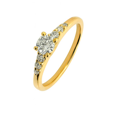 Solitaire Or Jaune et Diamants 0.45 carat FVS