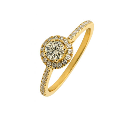 Solitaire Or Jaune et Diamants 0.36 carat FVS