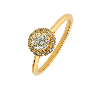 Solitaire Or Jaune et Diamants 0.31 carat FVS