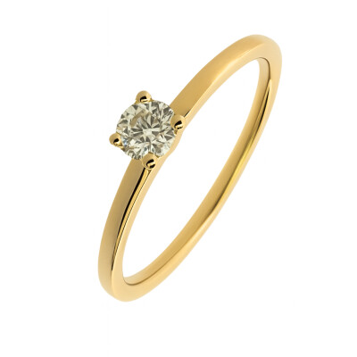 Solitaire Or Jaune et Diamant 0.30 carat FVS