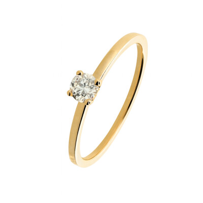 Solitaire Or Jaune et Diamant 0.20 carat FVS