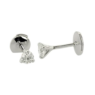 Puces d'Oreilles Or Blanc et Diamants 0.50 carat FVS