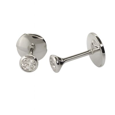 Puces d'oreilles Or Blanc et Diamants 0.20 carat FVS