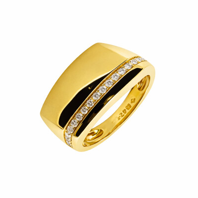 Bague Or Jaune et Diamants 0.17 carat