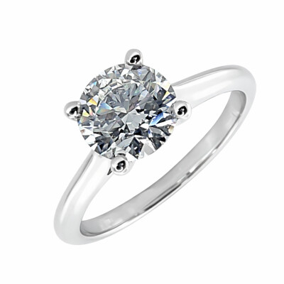Solitaire Or Blanc 4 Griffes et Diamant 1.01 Carat GVS2