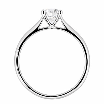Solitaire Or Blanc 4 Griffes et Diamant 0.51 Carat GVS2