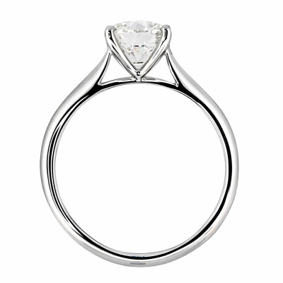 Solitaire Or Blanc 4 Griffes et Diamant 1.50 Carat FVS2