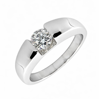 Solitaire Suspendu Or Blanc et Diamant