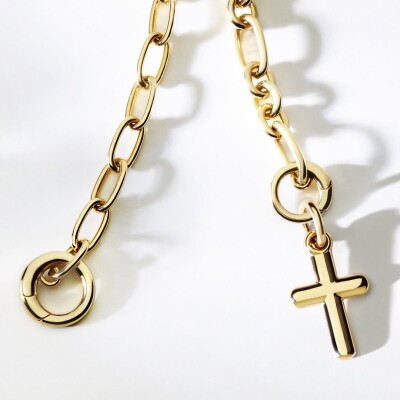 Pendentif croix Dodo en or jaune