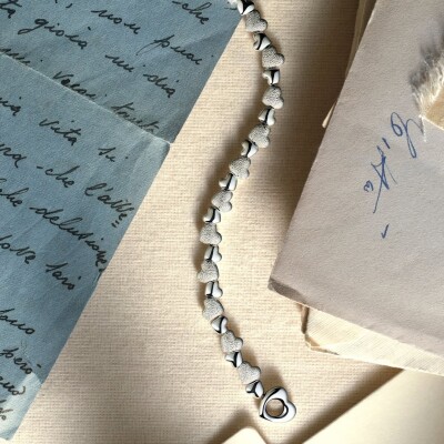 Bracelet cœur Dodo en argent et or rose