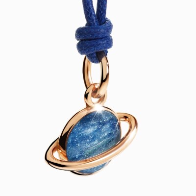 Charm Dodo Universe planète en or rose et email