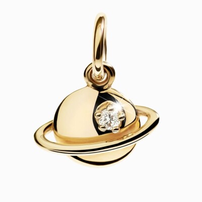 Charm Dodo Universe planète en or jaune et diamant