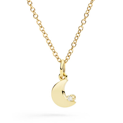Charm Dodo Universe lune en or jaune et diamant