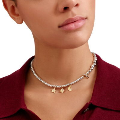 Charm Dodo Universe lune en or jaune et diamant