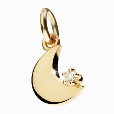 Charm Dodo Universe lune en or jaune et diamant