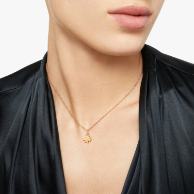 Pendentif DoDo Moon And Sun en or rose et diamants bruns