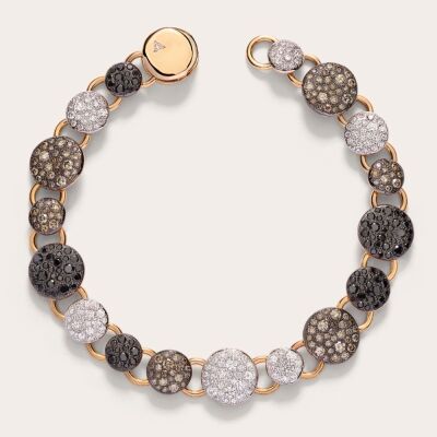 Bracelet Pomellato Sabbia en or rose, diamants, diamants bruns et diamants noirs