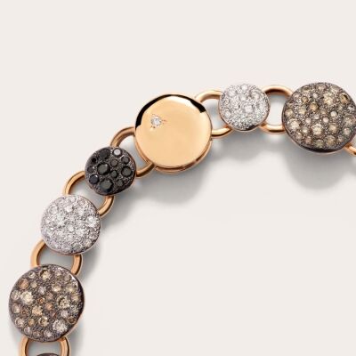 Bracelet Pomellato Sabbia en or rose, diamants, diamants bruns et diamants noirs