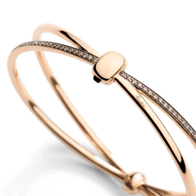 Bracelet Pomellato Together en or rose et diamants bruns
