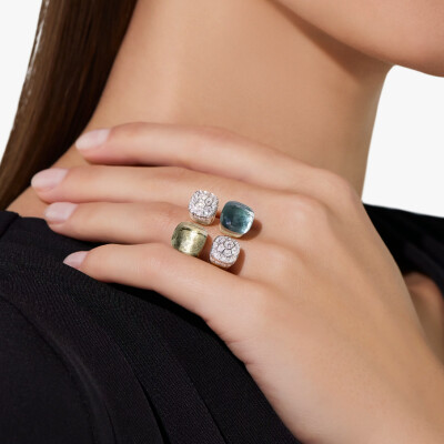 Bague Pomellato Nudo en or rose, or blanc, prasiolite et diamants