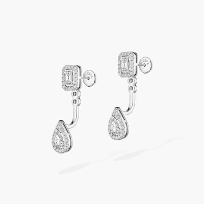 Boucles d'oreilles Messika My Twin Toi & Moi en or blanc et diamants 4x0.15ct