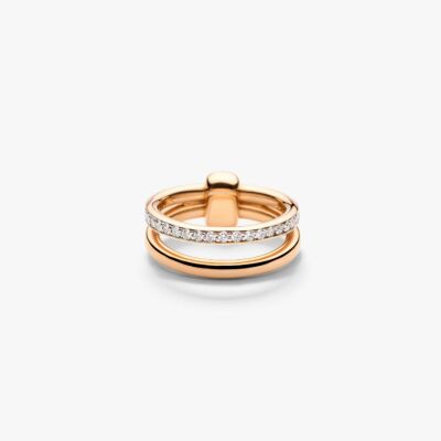 Bague Pomellato Together en or rose et diamants