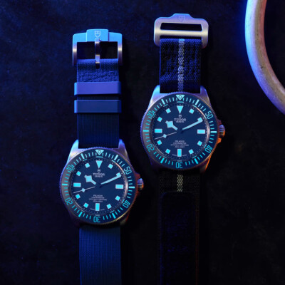 Montre TUDOR Pelagos FXD lunette tournante bidirectionnelle, bracelet en tissu bleu marine
