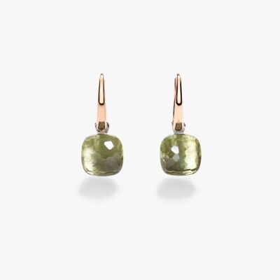 Boucles d'oreilles Pomellato Nudo en or rose, or blanc et prasiolite