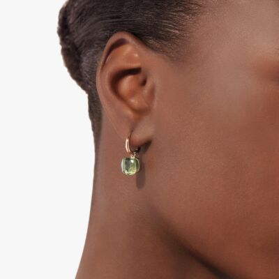 Boucles d'oreilles Pomellato Nudo en or rose, or blanc et prasiolite