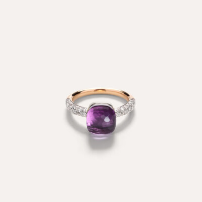 Bague Pomellato Nudo Petit en or rose, or blanc, diamants et améthyste