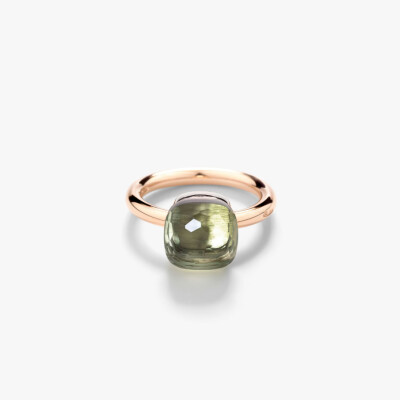 Bague Pomellato Nudo Classic en or rose, or blanc et prasiolite