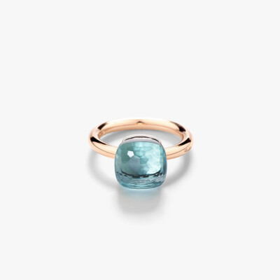 Bague Pomellato Nudo Classic en or rose, or blanc et topaze