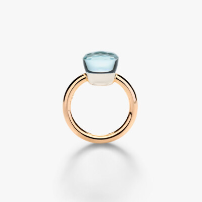 Bague Pomellato Nudo Classic en or rose, or blanc et topaze