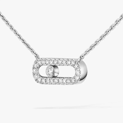 Collier Messika Move Uno pavé en or blanc et diamants