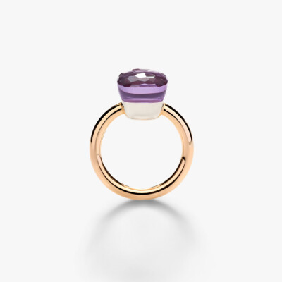 Bague Pomellato Nudo Classic en or rose, or blanc et améthyste