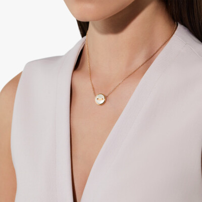 Collier Pomellato Pom Pom Dot en or rose, nacre et diamants