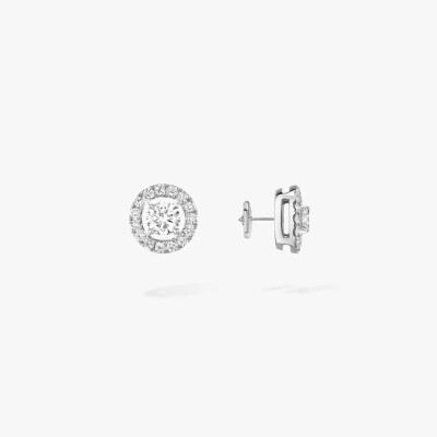 Boucles d'oreilles Messika Joy en or blanc et diamants 2x0.10ct
