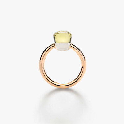 Bague Pomellato Nudo Petit en or rose, or blanc et quartz