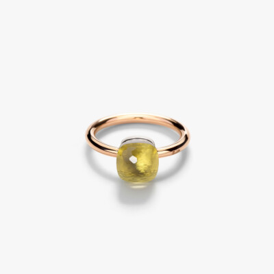 Bague Pomellato Nudo Petit en or rose, or blanc et quartz
