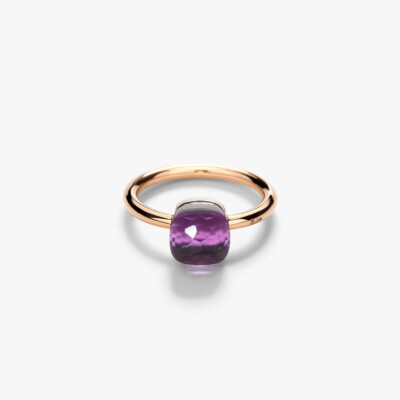 Bague Pomellato Nudo Petit en or rose, or blanc et améthyste