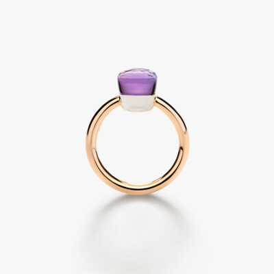 Bague Pomellato Nudo Petit en or rose, or blanc et améthyste