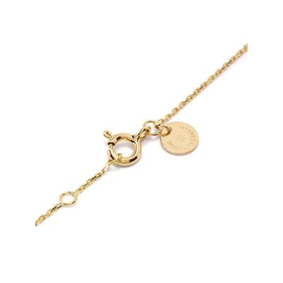 Collier Morganne Bello Victoria trèfle en or jaune, nacre blanche et diamants