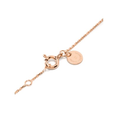 Collier Morganne Bello Victoria coussin en or rose, quartz rose milky et diamants