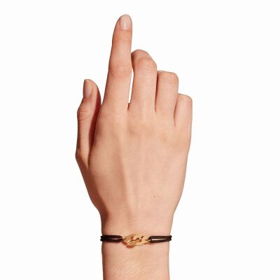 Bracelet sur cordon Menottes dinh van R10 en or jaune
